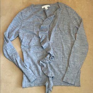 Grey banana republic cardigan, ruffle front